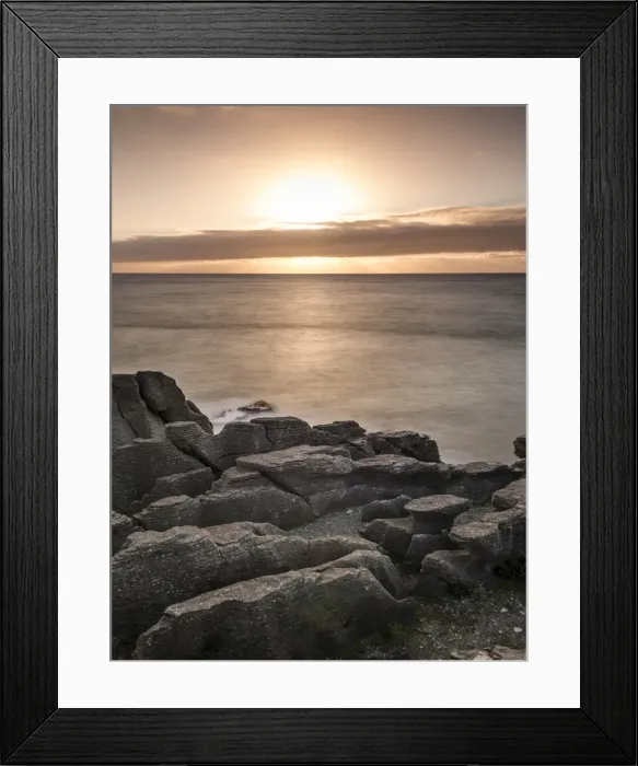 Framed Print : Sunset at the Pancake Rocks, Paparoa National Park, Punakaiki, South Island, New Zealand Framed Print : Sunset at the Pancake Rocks, Paparoa National Park, Punakaiki, South Island, New Zealand