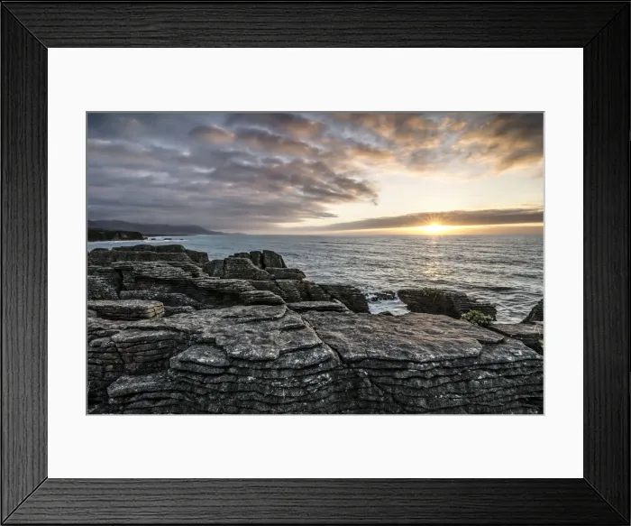 Framed Print : Sunset at Pancake Rocks, Paparoa National Park, Punakaiki, South Island, New Zealand, Oceania Framed Print : Sunset at Pancake Rocks, Paparoa National Park, Punakaiki, South Island, New Zealand, Oceania