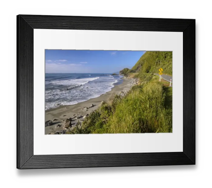Framed Print : Beach beside the coast road, Hokitika, South Island, New Zealand, Oceania Framed Print : Beach beside the coast road, Hokitika, South Island, New Zealand, Oceania
