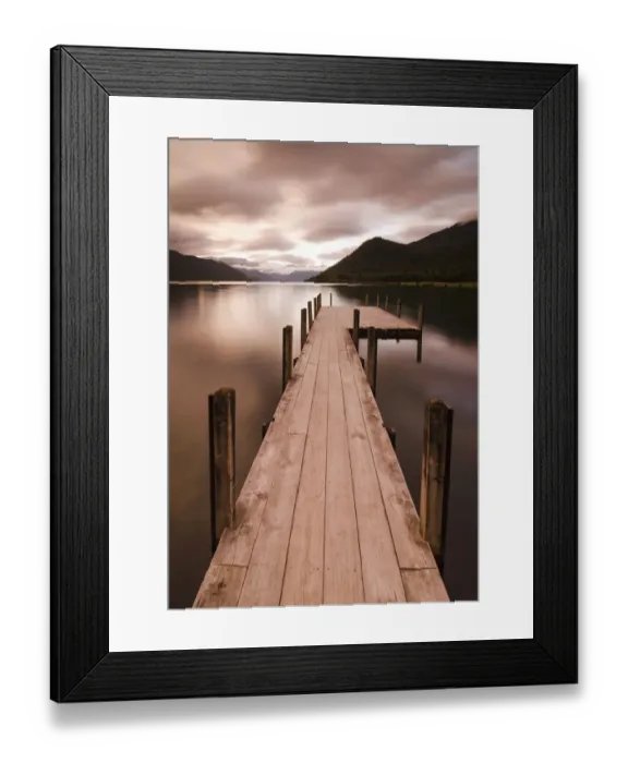 Framed Print : Boardwalk, gloomy weather, Lake Rotoroa, South Island, New Zealand Framed Print : Boardwalk, gloomy weather, Lake Rotoroa, South Island, New Zealand
