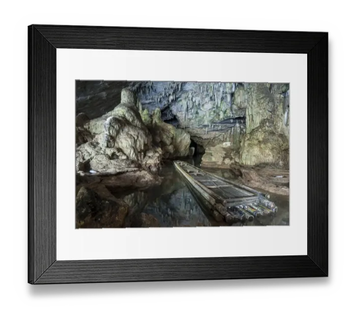 Framed Print : Bamboo raft for transporting people, cave formation, stalactites, stalagmites, Tham Lot Cave, Soppong or Pang Mapha, Mae Hong Son province, Northern Thailand, Thailand, Asia Framed Print : Bamboo raft for transporting people, cave formation, stalactites, stalagmites, Tham Lot Cave, Soppong or Pang Mapha, Mae Hong Son province, Northern Thailand, Thailand, Asia