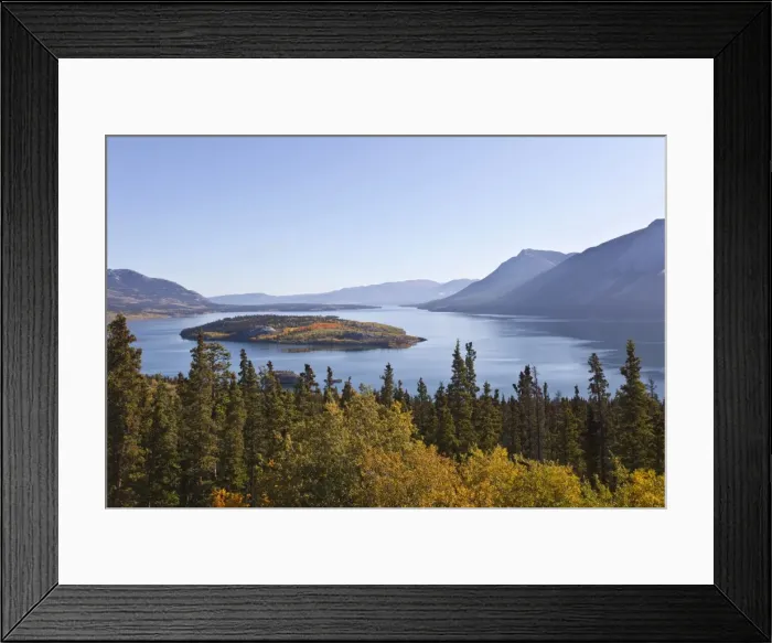 Framed Print : Bove Island in Tagish Lake, Yokon, British Columbia, Canada