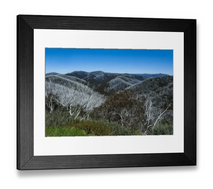 Framed Print : Overlooking the Victorian Alps mountain range, Victoria, Australia Framed Print : Overlooking the Victorian Alps mountain range, Victoria, Australia