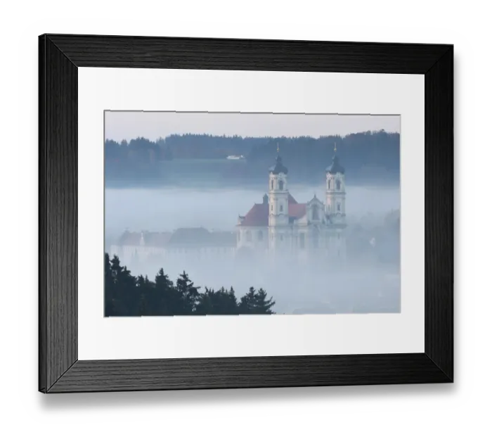 Framed Print : Basilica of Ottobeuren in fog, Unterallgaeu, Allgaeu, Bavaria, Germany, Europe Framed Print : Basilica of Ottobeuren in fog, Unterallgaeu, Allgaeu, Bavaria, Germany, Europe