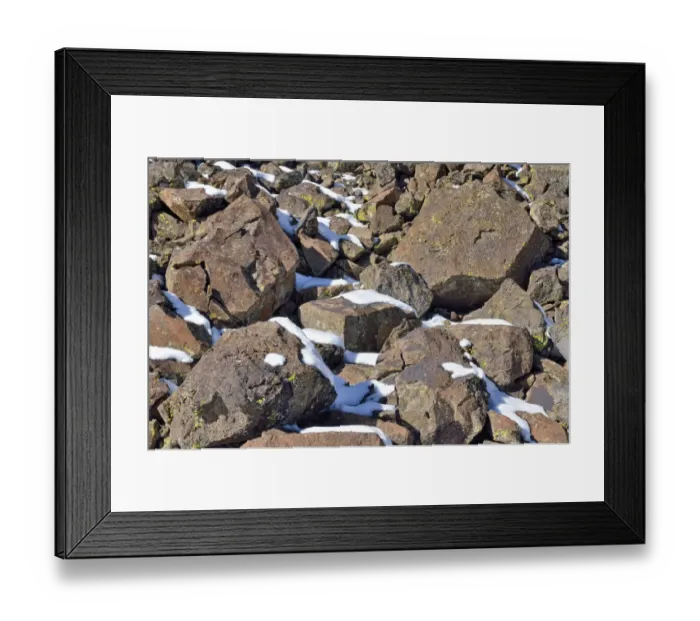 Framed Print : Fallen basalt rocks with remnants of snow, Highway 65, Grand Mesa National Forest, Colorado, USA Framed Print : Fallen basalt rocks with remnants of snow, Highway 65, Grand Mesa National Forest, Colorado, USA