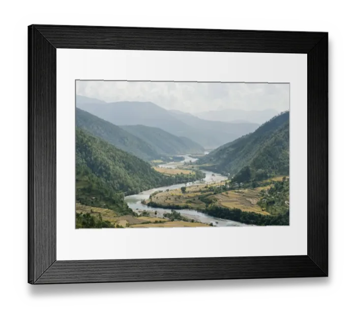 Framed Print : River landscape, river meandering through a valley near Punakha, the Himalayas, Kingdom of Bhutan, South Asia, Asia Framed Print : River landscape, river meandering through a valley near Punakha, the Himalayas, Kingdom of Bhutan, South Asia, Asia