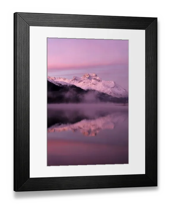 Framed Print : Early morning on Lake Silvaplana, Mt Piz da la Margna at back, St. Moritz, Engadine, Grisons, Switzerland, Europe Framed Print : Early morning on Lake Silvaplana, Mt Piz da la Margna at back, St. Moritz, Engadine, Grisons, Switzerland, Europe