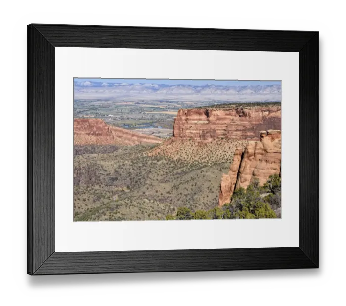 Framed Print : Monument Canyon, Colorado National Monument, Grand Junction at back, Colorado, USA Framed Print : Monument Canyon, Colorado National Monument, Grand Junction at back, Colorado, USA