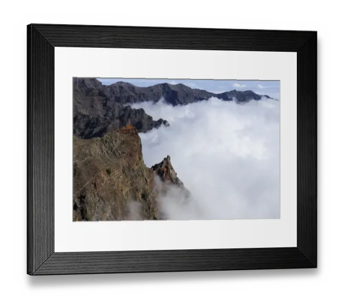 Framed Print : View from the caldera rim over a sea of clouds in the Caldera de Taburiente National Park, La Palma, Canary Islands, Spain, Europe, PublicGround Framed Print : View from the caldera rim over a sea of clouds in the Caldera de Taburiente National Park, La Palma, Canary Islands, Spain, Europe, PublicGround
