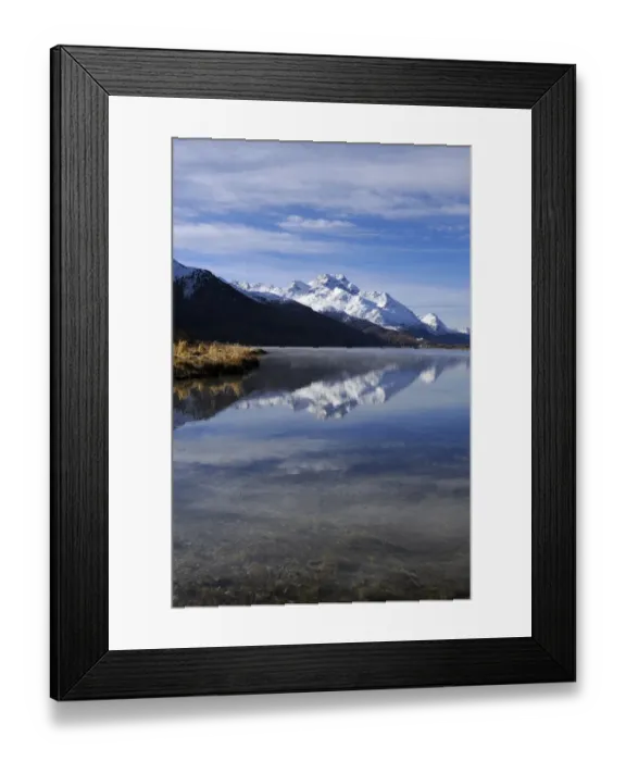 Framed Print : View from Silvaplana across Lake Silvaplana, Mt Piz da la Margna at back, St. Moritz, Engadine, Grisons, Switzerland, Europe Framed Print : View from Silvaplana across Lake Silvaplana, Mt Piz da la Margna at back, St. Moritz, Engadine, Grisons, Switzerland, Europe