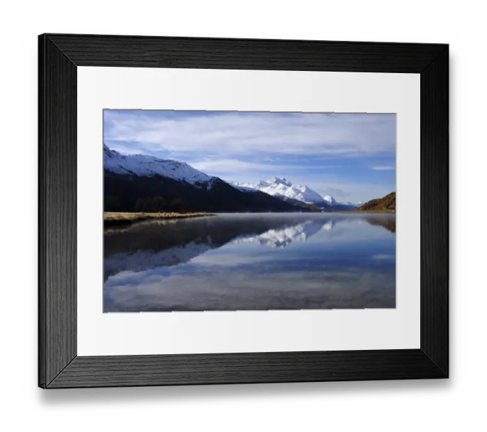 Framed Print : View from Silvaplana across Lake Silvaplana, Mt Piz da la Margna at back, St. Moritz, Engadine, Grisons, Switzerland, Europe Framed Print : View from Silvaplana across Lake Silvaplana, Mt Piz da la Margna at back, St. Moritz, Engadine, Grisons, Switzerland, Europe