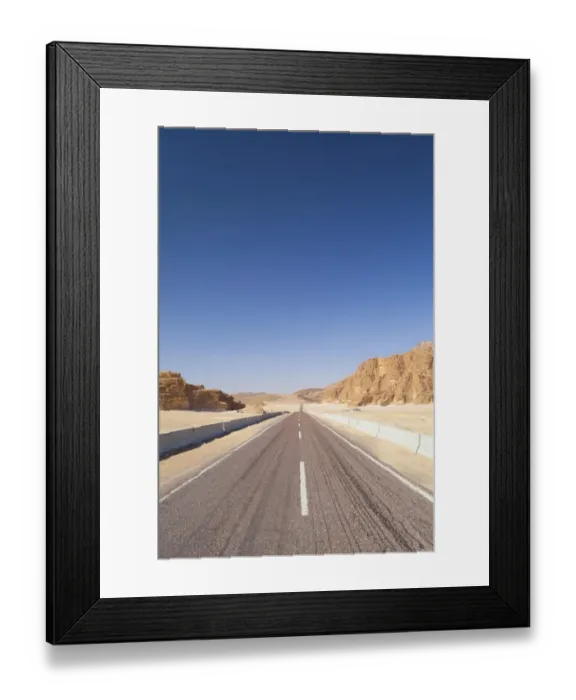 Framed Print : Road to Saint Catherines Monastery in the Sinai desert, Egypt, Africa Framed Print : Road to Saint Catherines Monastery in the Sinai desert, Egypt, Africa