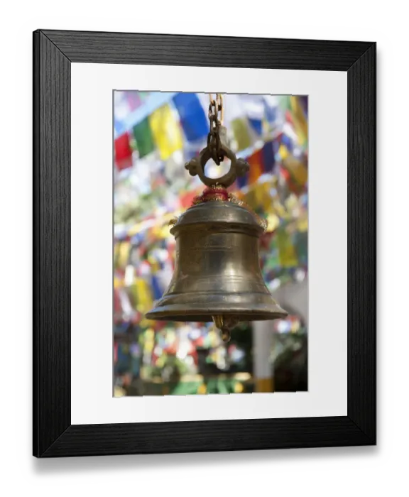 Framed Print : Hinduism, bell, colourful prayer flags, Mahakal Hindu Temple, Observatory Hill, Darjeeling, West Bengal, Lesser Himalaya, India, South Asia, Asia Framed Print : Hinduism, bell, colourful prayer flags, Mahakal Hindu Temple, Observatory Hill, Darjeeling, West Bengal, Lesser Himalaya, India, South Asia, Asia