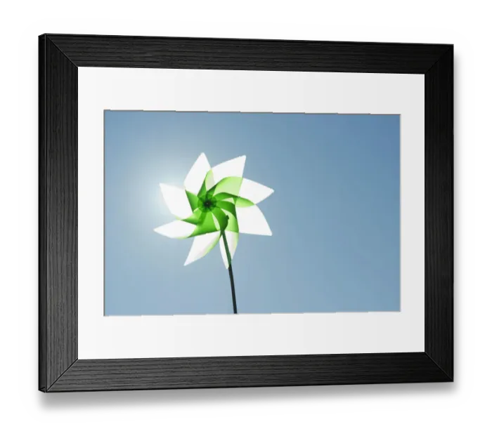 Framed Print : Green pinwheel Framed Print : Green pinwheel