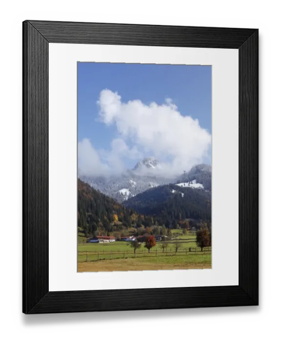 Framed Print : Mt Wendelstein, Dorf quarter of Bayrischzell, Mangfall mountains, Upper Bavaria, Bavaria, Germany, Europe, PublicGround