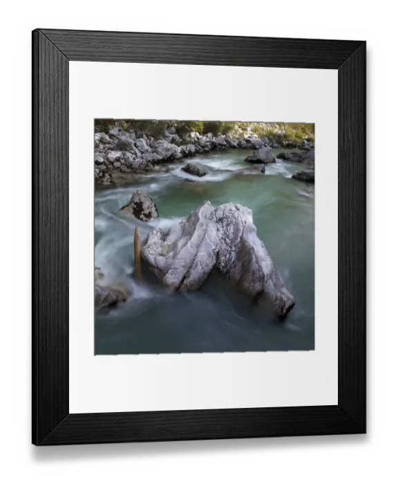 Framed Print : Rock in the turquoise Soca river, Soca Valley near Bovec, Triglav National Park, Slovenia, Europe Framed Print : Rock in the turquoise Soca river, Soca Valley near Bovec, Triglav National Park, Slovenia, Europe