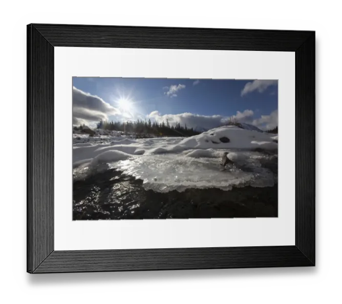 Framed Print : Ice, snow and water at freezing Quill Creek, St. Elias Mountains, Kluane Range behind, Kluane National Park and Reserve, Yukon Territory, Canada Framed Print : Ice, snow and water at freezing Quill Creek, St. Elias Mountains, Kluane Range behind, Kluane National Park and Reserve, Yukon Territory, Canada