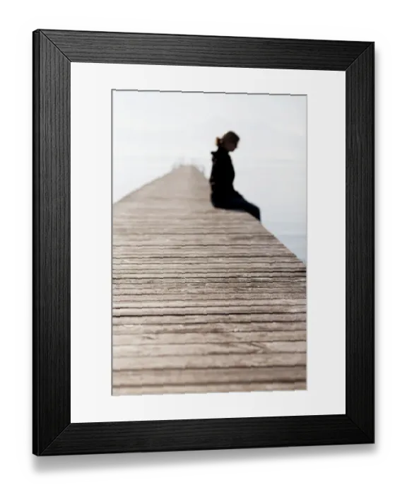 Framed Print : Woman sitting on a wooden jetty, Chiemsee Lake, Bavaria, Germany, Europe, PublicGround Framed Print : Woman sitting on a wooden jetty, Chiemsee Lake, Bavaria, Germany, Europe, PublicGround