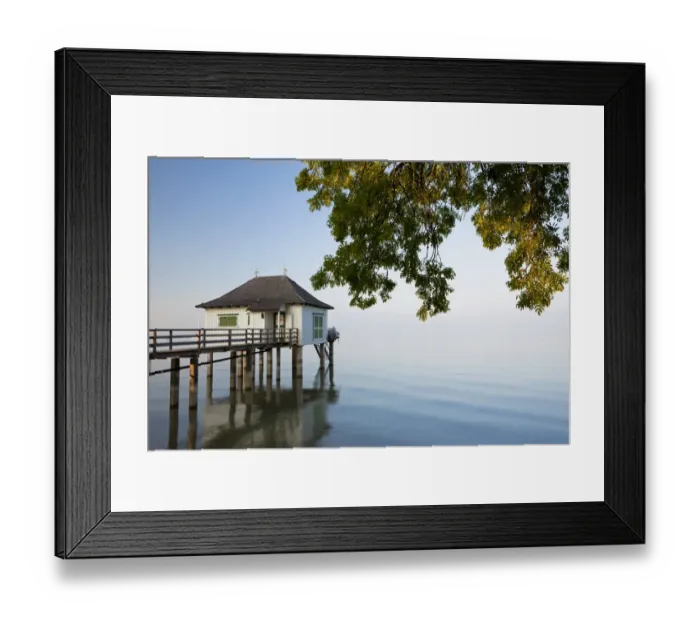 Framed Print : Bath house in the last evening light with gentle autumn fog near Kesswil on Lake Constance, Switzerland, Europe, PublicGround Framed Print : Bath house in the last evening light with gentle autumn fog near Kesswil on Lake Constance, Switzerland, Europe, PublicGround