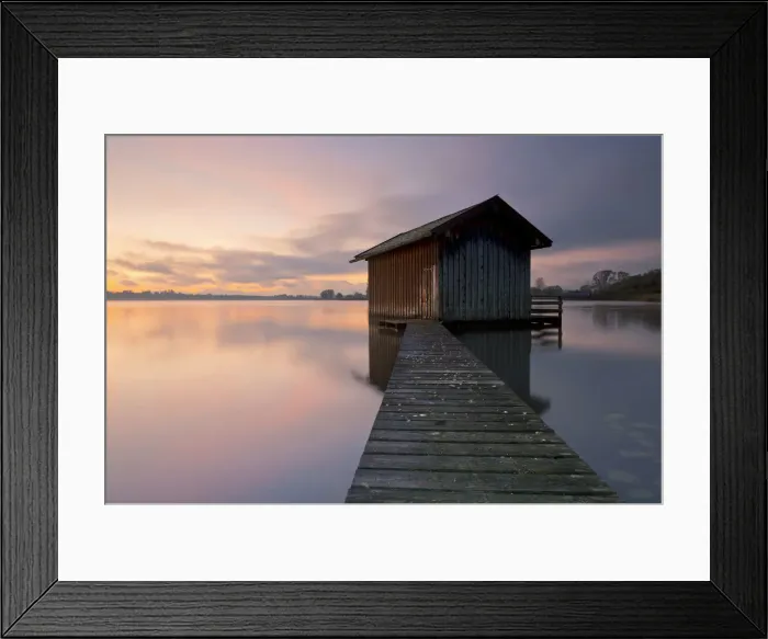 Framed Print : Fishermens hut on Chiemsee Lake at dawn, Bavaria, Germany, Europe, PublicGround Framed Print : Fishermens hut on Chiemsee Lake at dawn, Bavaria, Germany, Europe, PublicGround