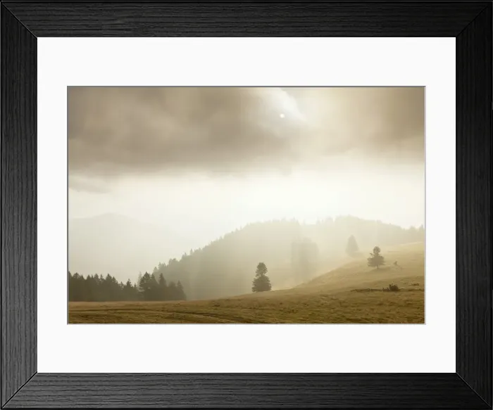 Framed Print : Landscape in the mist, Belchen, Black Forest, Baden-Wurttemberg, Germany Framed Print : Landscape in the mist, Belchen, Black Forest, Baden-Wurttemberg, Germany
