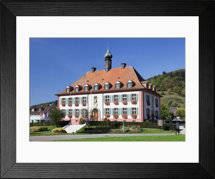 Framed Print : Munstertal town hall, Black Forest, Baden-Wurttemberg, Germany Framed Print : Munstertal town hall, Black Forest, Baden-Wurttemberg, Germany