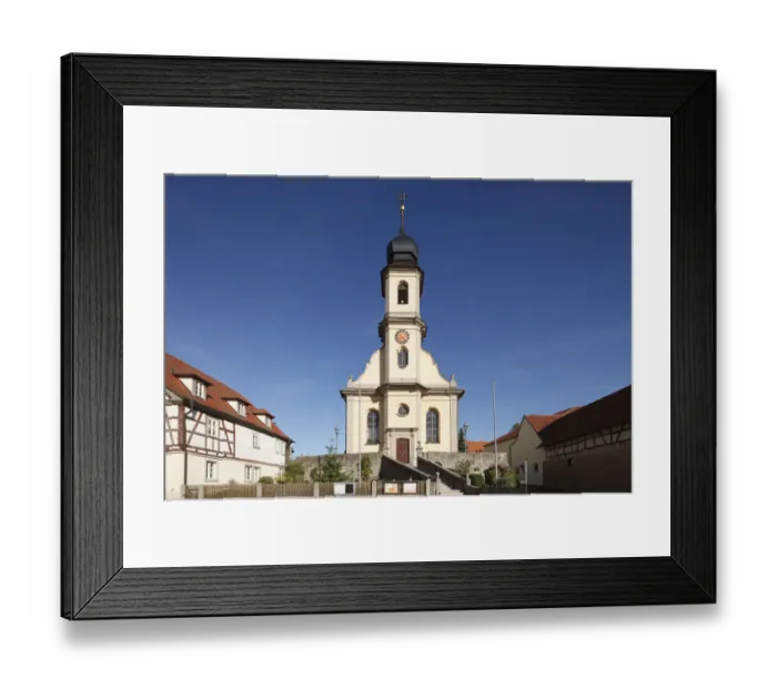 Framed Print : Catholic Curates Church of St. Michael and St. George, Michelau im Steigerwald, Lower Franconia, Franconia, Bavaria, Germany, Europe, PublicGround Framed Print : Catholic Curates Church of St. Michael and St. George, Michelau im Steigerwald, Lower Franconia, Franconia, Bavaria, Germany, Europe, PublicGround