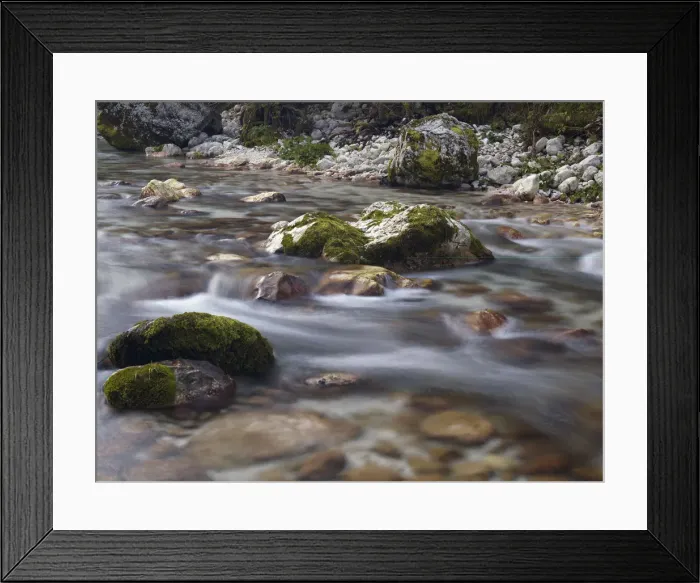 Framed Print : Boulders and rocks in the river bed of the Soca river in Soca Valley near Bovec, Triglav National Park, Slovenia, Europe Framed Print : Boulders and rocks in the river bed of the Soca river in Soca Valley near Bovec, Triglav National Park, Slovenia, Europe