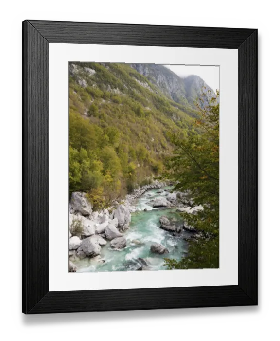 Framed Print : Turqouise Soca river near Bovec, Soca Valley, Triglav National Park, Slovenia, Europe Framed Print : Turqouise Soca river near Bovec, Soca Valley, Triglav National Park, Slovenia, Europe