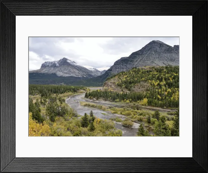Framed Print : Swiftcurrent Creek with Boulder Ridge, Many Glacier Road, St. Mary, Glacier National Park, Montana, USA Framed Print : Swiftcurrent Creek with Boulder Ridge, Many Glacier Road, St. Mary, Glacier National Park, Montana, USA