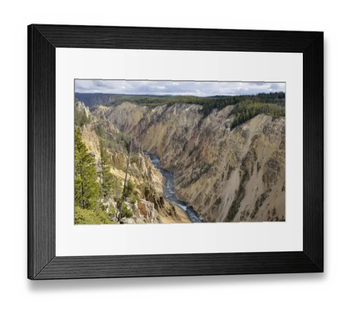 Framed Print : Grand Canyon of the Yellowstone River, view from the Brink of Lower Falls, downriver, North Rim, Yellowstone National Park, Wyoming, USA Framed Print : Grand Canyon of the Yellowstone River, view from the Brink of Lower Falls, downriver, North Rim, Yellowstone National Park, Wyoming, USA