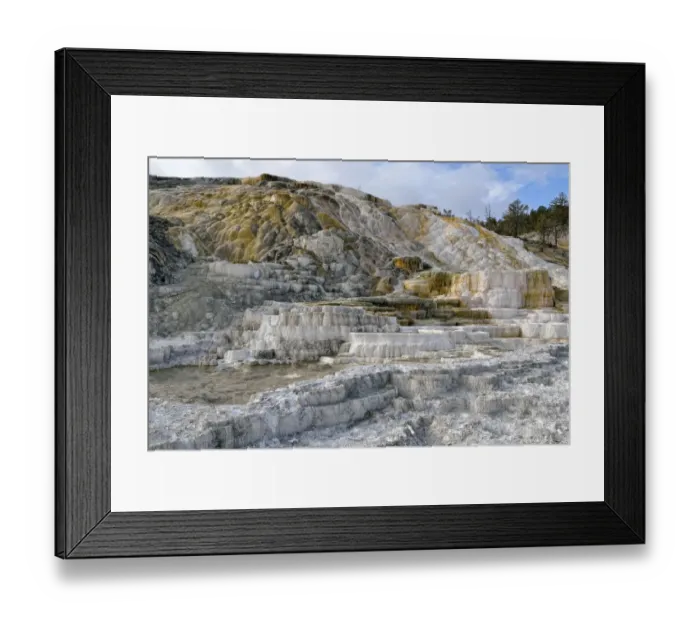 Framed Print : Living Color sinter terraces, coloured by thermophilic bacteria, Lower Terraces Area, Mammoth Hot Springs, Yellowstone National Park, Wyoming, USA Framed Print : Living Color sinter terraces, coloured by thermophilic bacteria, Lower Terraces Area, Mammoth Hot Springs, Yellowstone National Park, Wyoming, USA