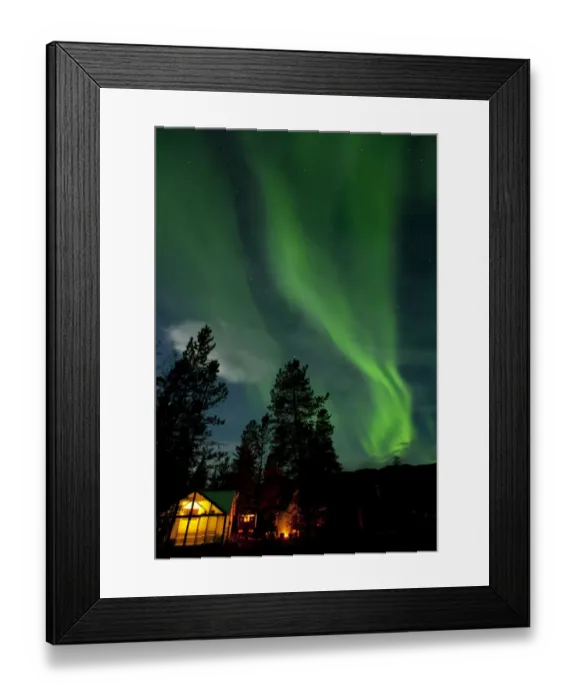 Framed Print : Illuminated, lit wall tent, cabin with swirling northern polar lights, Aurora Borealis, green, near Whitehorse, Yukon Territory, Canada Framed Print : Illuminated, lit wall tent, cabin with swirling northern polar lights, Aurora Borealis, green, near Whitehorse, Yukon Territory, Canada
