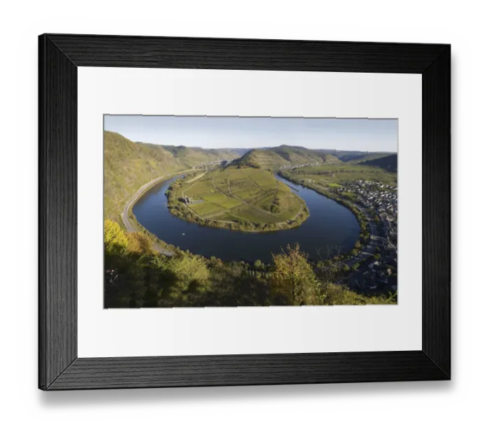 Framed Print : Loop of the Moselle River near Bremm, Rhineland-Palatinate, Germany, Europe Framed Print : Loop of the Moselle River near Bremm, Rhineland-Palatinate, Germany, Europe