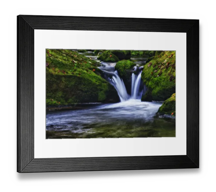 Framed Print : Small creek in a forest with a waterfall, Bavarian Forest National Park, Bavaria, Germany, Europe Framed Print : Small creek in a forest with a waterfall, Bavarian Forest National Park, Bavaria, Germany, Europe