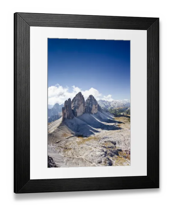 Framed Print : View from Mt Paternkofel or Paterno of the Tre Cime di Lavaredo mountain group, Mt Cristallo in the back, Sexten, Sesto, Hochpustertal or Alta Pusteria, Dolomites, South Tyrol, Europe Framed Print : View from Mt Paternkofel or Paterno of the Tre Cime di Lavaredo mountain group, Mt Cristallo in the back, Sexten, Sesto, Hochpustertal or Alta Pusteria, Dolomites, South Tyrol, Europe
