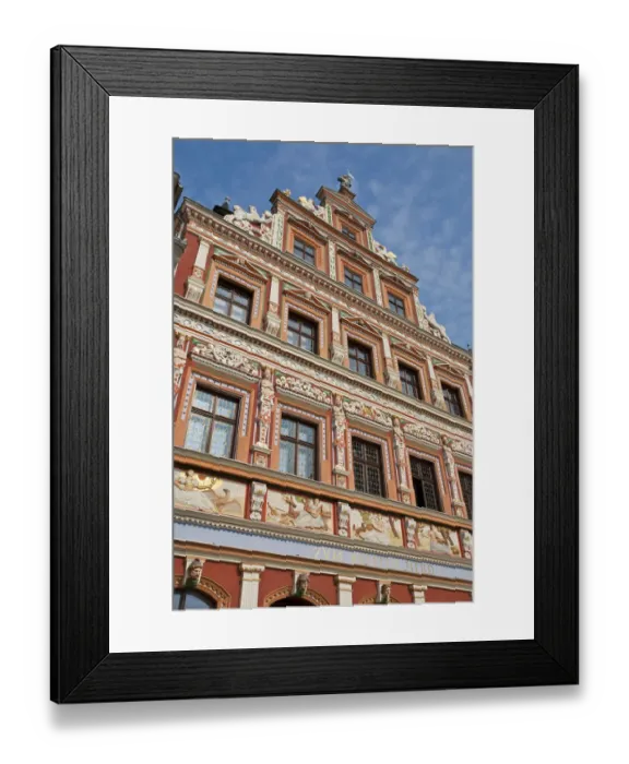 Framed Print : Haus zum Breiten Herd, historic Renaissance guild house, Fischmarkt square, Erfurt, Thuringia, Germany, Europe Framed Print : Haus zum Breiten Herd, historic Renaissance guild house, Fischmarkt square, Erfurt, Thuringia, Germany, Europe