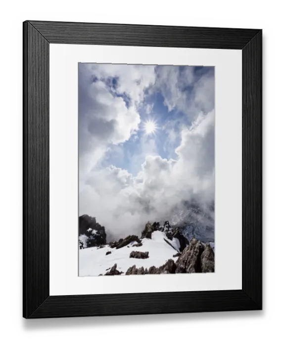 Framed Print : On the peak of Lorcherspitz mountain above lake Gruensee, low stratus, province of Bolzano-Bozen, Italy, Europe Framed Print : On the peak of Lorcherspitz mountain above lake Gruensee, low stratus, province of Bolzano-Bozen, Italy, Europe