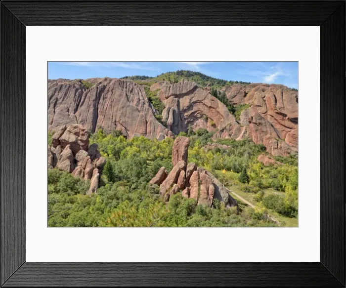 Framed Print : Red sandstone formations, view from the Lyons Overlook in the Fountain Valley, Fountain Valley Trail, Boxborough State Park, Denver, Colorado, United States Framed Print : Red sandstone formations, view from the Lyons Overlook in the Fountain Valley, Fountain Valley Trail, Boxborough State Park, Denver, Colorado, United States