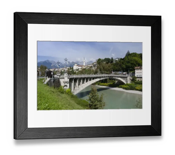 Framed Print : Bridge across the Piave river, Belluno, Italy, Europe Framed Print : Bridge across the Piave river, Belluno, Italy, Europe