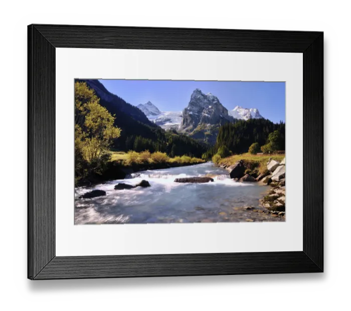 Framed Print : Rychenbach at Rosenlaui, behind Rosenlaui Glacierwith Dossen, Rosenhorn, Wetterhorn, Meiringen, Canton of Bern, Switzerland Framed Print : Rychenbach at Rosenlaui, behind Rosenlaui Glacierwith Dossen, Rosenhorn, Wetterhorn, Meiringen, Canton of Bern, Switzerland