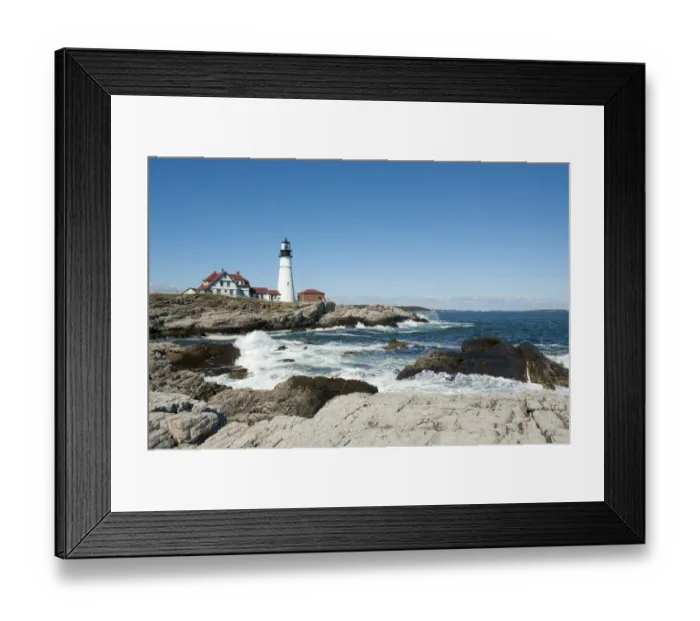 Framed Print : Lighthouse, waves breaking on rocks, Portland Head Light, Cape Elizabeth, Portland, Maine, New England, USA, North America Framed Print : Lighthouse, waves breaking on rocks, Portland Head Light, Cape Elizabeth, Portland, Maine, New England, USA, North America