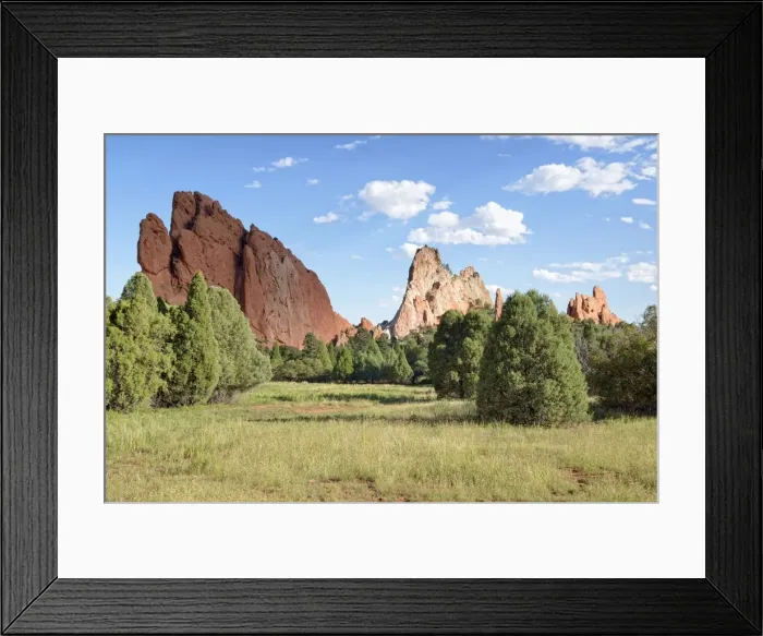 Framed Print : South Gate Rock, left, and Cathedral Rock, Garden of the Gods, red sandstone rocks, Colorado Springs, Colorado, USA Framed Print : South Gate Rock, left, and Cathedral Rock, Garden of the Gods, red sandstone rocks, Colorado Springs, Colorado, USA