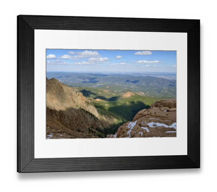 Framed Print : View from Pikes Peak Highway to the Pike National Forest, Colorado Springs, Colorado, USA