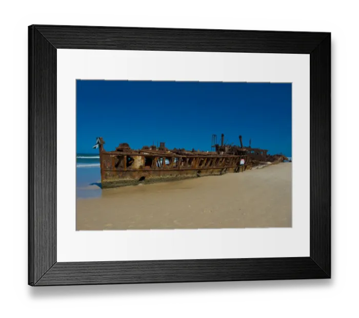 Framed Print : Maheno II ship wreck, 75 Mile Beach, Fraser Island, Queensland, Australia Framed Print : Maheno II ship wreck, 75 Mile Beach, Fraser Island, Queensland, Australia