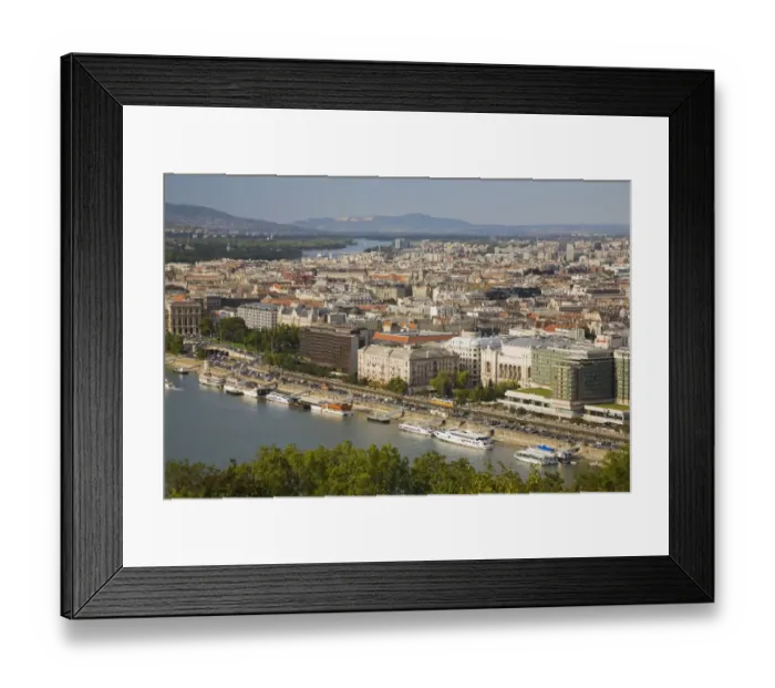 Framed Print : Overlooking Budapest Danube river and Budapest skyline, Hungary, Europe Framed Print : Overlooking Budapest Danube river and Budapest skyline, Hungary, Europe