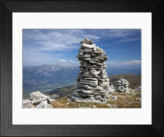 Framed Print : Cairns along the Five Lakes Hiking Route on Pizol Mountain, Bad Ragaz, Heidi country, Swiss Alps, Switzerland, Europe, PublicGround Framed Print : Cairns along the Five Lakes Hiking Route on Pizol Mountain, Bad Ragaz, Heidi country, Swiss Alps, Switzerland, Europe, PublicGround