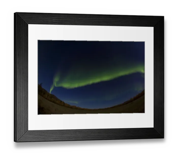 Framed Print : Arc of northern polar lights, Aurora Borealis, green, near Whitehorse, Yukon Territory, Canada Framed Print : Arc of northern polar lights, Aurora Borealis, green, near Whitehorse, Yukon Territory, Canada