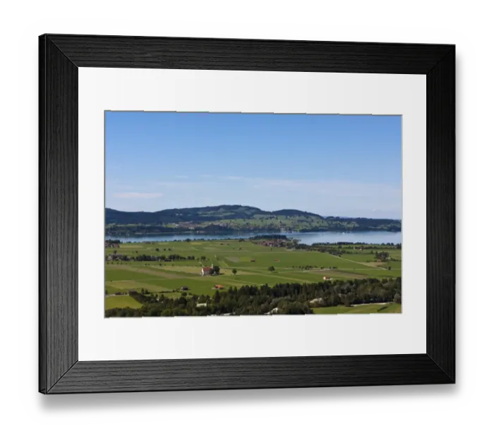 Framed Print : View from mount Tegelberg to Forggensee Lake and Illasbergsee Lake, Upper Bavaria, Bavaria, Germany, Europe Framed Print : View from mount Tegelberg to Forggensee Lake and Illasbergsee Lake, Upper Bavaria, Bavaria, Germany, Europe