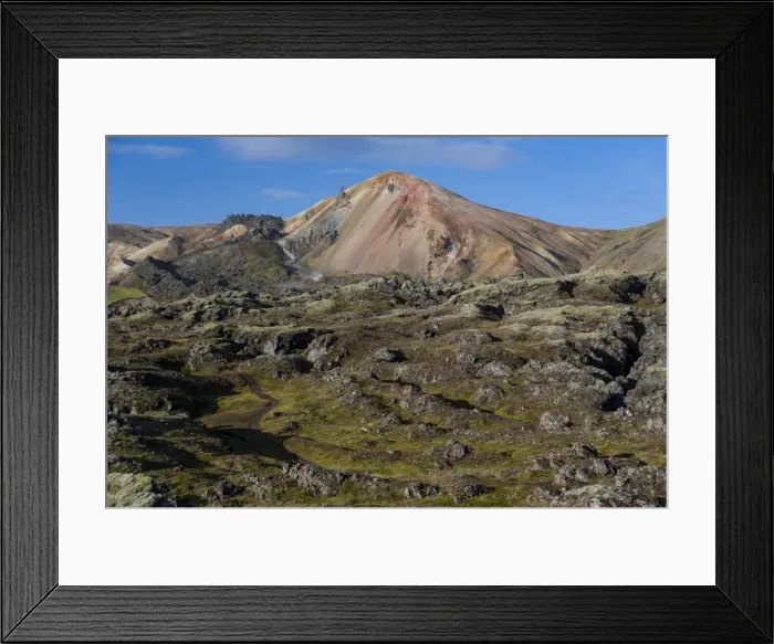 Framed Print : Brennisteinsalda volcano, rhyolite mountains and Laugahraun lava fields, Landmannalaugar, Fjallabak Nature Reserve, Highlands, Iceland, Europe Framed Print : Brennisteinsalda volcano, rhyolite mountains and Laugahraun lava fields, Landmannalaugar, Fjallabak Nature Reserve, Highlands, Iceland, Europe